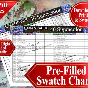 Caran D&#39;Ache 40 Supracolor Soft Aquarelle Pencil Swatch Chart