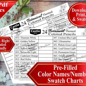 Nuancier de 24 crayons de couleur botaniques Castle Arts
