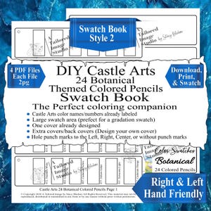 Castle Art 24 botanische Farbstifte DIY Color Swatch Book Style 2