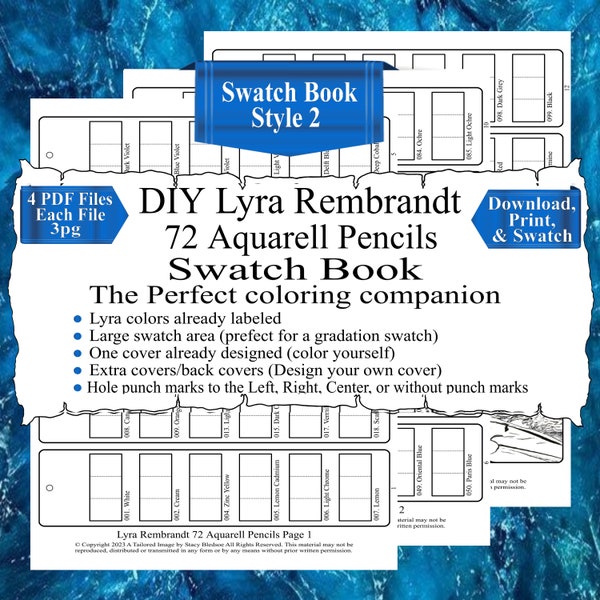 Lyra Rembrandt 72 Aquarell Pencils DIY Color Swatch Book Style 2