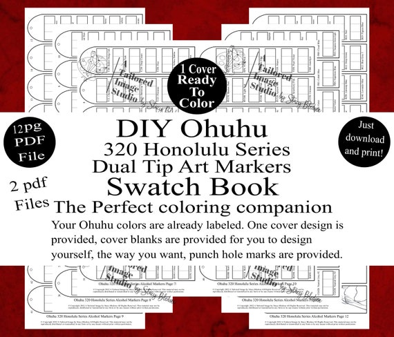 Ohuhu 36 Skin Tones Honolulu Series Dual Tip Markers DIY Color Swatch Book  Style 1 