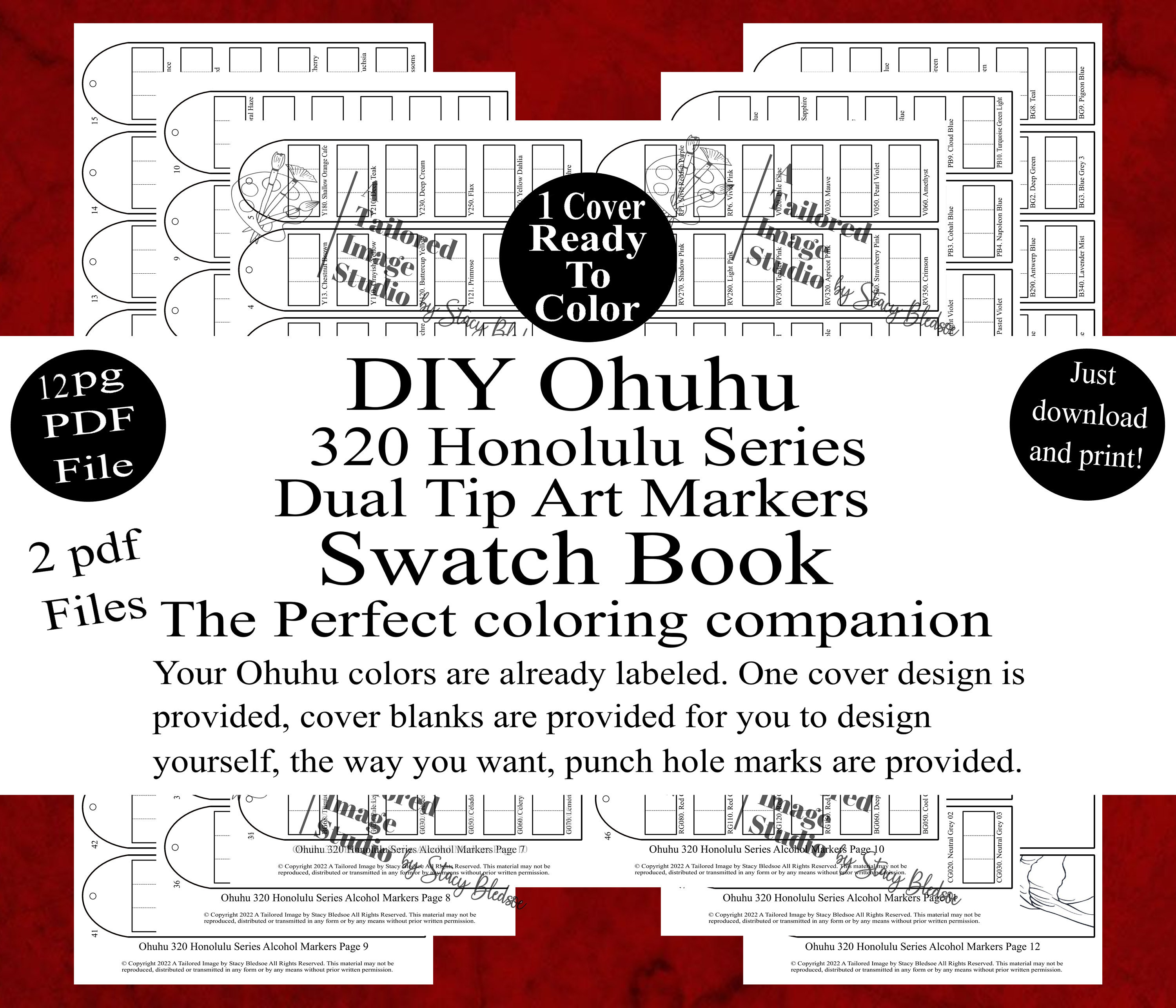 Digital PDF Ohuhu Honolulu 320 Colors Art Marker Set Swatch Template DIY  4-page Color Swatch Printable Template Instant Download -  Finland