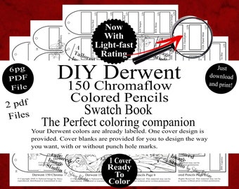 Derwent 150 Chromaflow Colored Pencil DIY Color Swatch Book Style 1