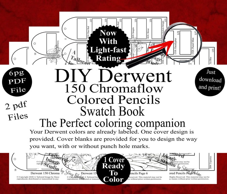 Crayons de couleur Chromaflow 150 Derwent, livre d'échantillons de couleurs à faire soi-même, style 1 image 1