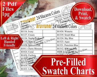 Brutfuner 24 Macaron Colored Pencils Swatch Chart