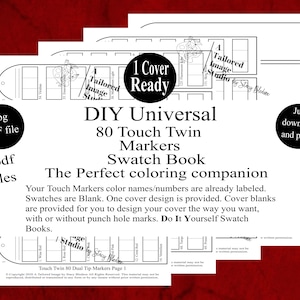 Universal Touch Twin 80 Marker DIY Color Swatch Book Style 1
