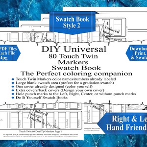 Universal Touch Twin 80 Marker DIY Color Swatch Book Style 2