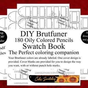 Brutfuner 180 crayons de couleur huileux DIY Color Swatch Book Style 1 image 1