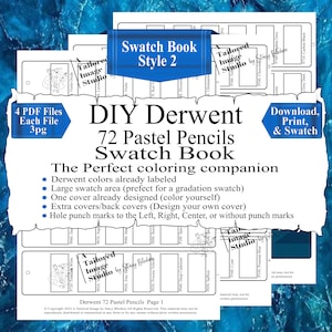 Derwent 72 Pastel Pencils DIY Color Swatch Book Style 2