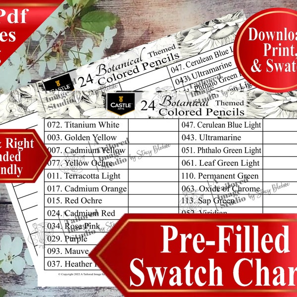 Castle Art Pencil Color Chart Etsy