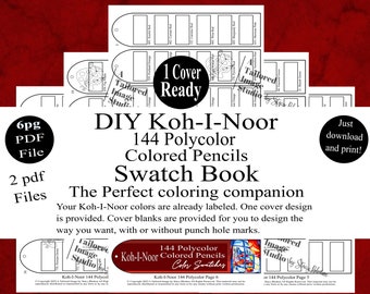 Koh-I-Noor 144 Polycolor Colored Pencils DIY Color Swatch Book Style 1