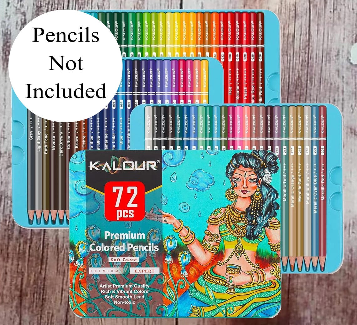 Kalour 72 Colored Pencils Swatch Charts (PDF Download) - Etsy