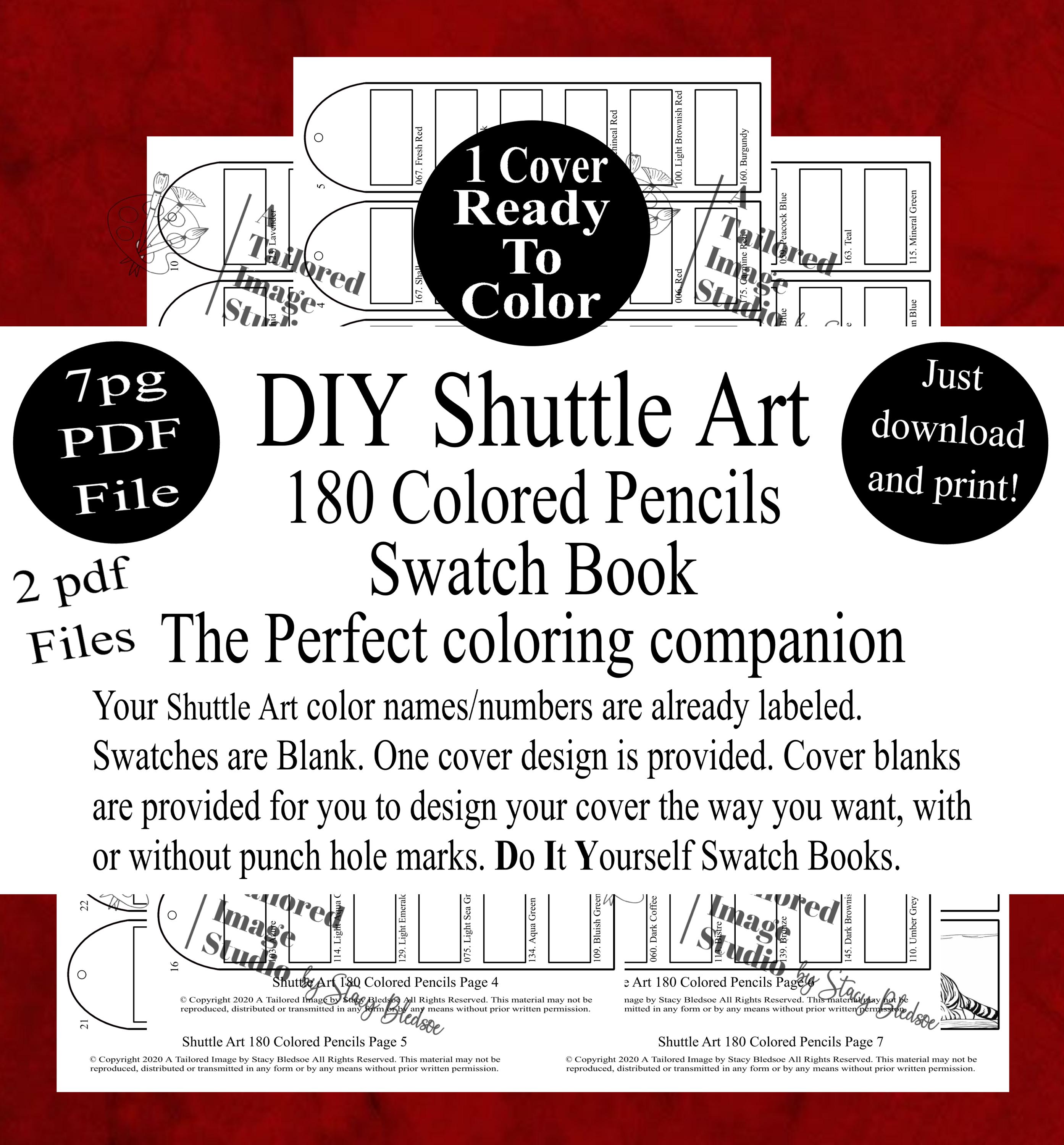 Shuttle Art 180 Colored Pencils Swatch Book Style 1 (PDF Download