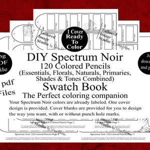 Lápices de colores Spectrum Noir de 120 colores (Essentials, Florals, Naturals, Primaries, Shade & Tone combinados) Libro de muestras de colores DIY Estilo 1