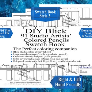 Blick 91 Studio Atrists&#39; Colored Pencils (72 set + 19 Open Stock/91 Open Stock) DIY Color Swatch Book Style 2
