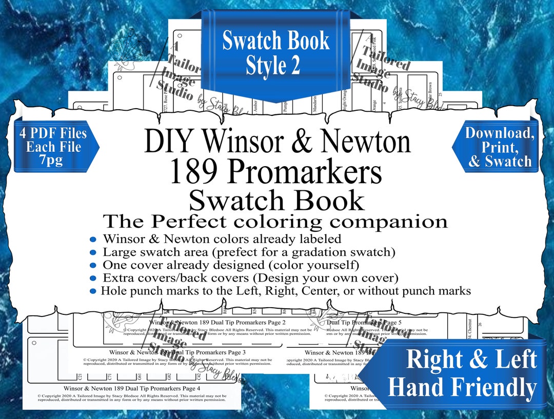 Winsor Newton 189 Promarker Swatch Book Style 2 (PDF Download) - Etsy