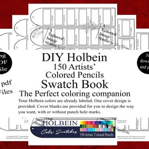 Muestrario de colores para artistas Holbein de 150 lápices de colores, estilo 1