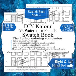 Kalour 72色水彩色鉛筆 DIY カラースウォッチブック スタイル2
