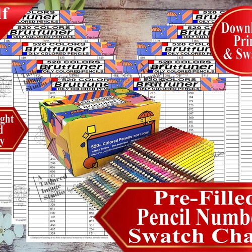 Brutfuner 520 Colored Pencils Yellow Box (numbers Only) Swatch