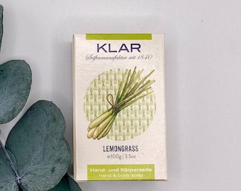 Lemongrass Seife von Klar Seifen 100g | palmölfrei | vegan | Naturkosmetik