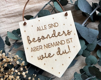wooden pennant affirmation