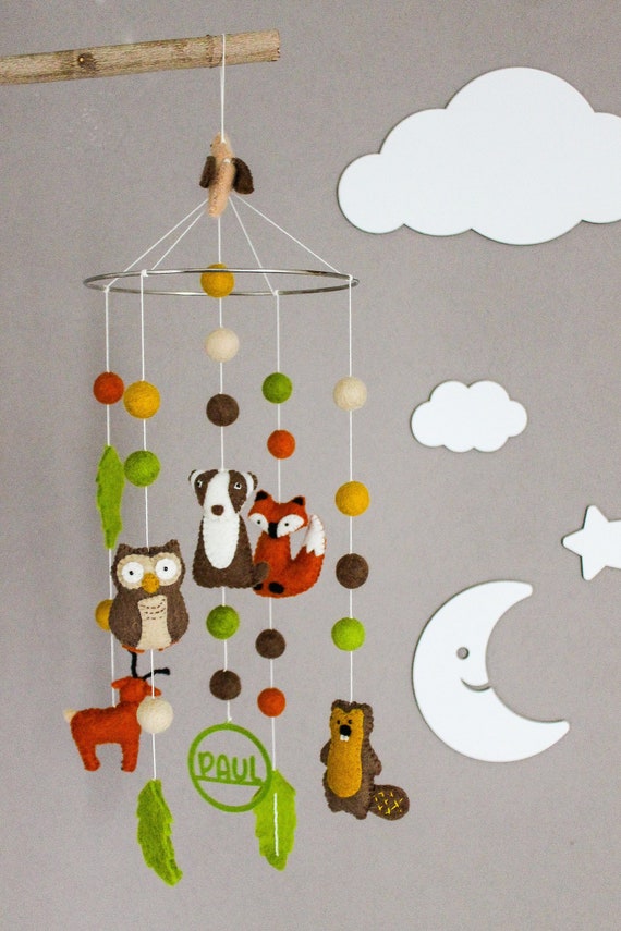 Mobile Waldtiere Handgefertigt Fairmade personalisierbar Etsy