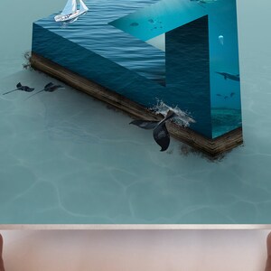 Cartel de ilusiones ópticas, triángulo de Penrose, impresión de arte surrealista imagen 10