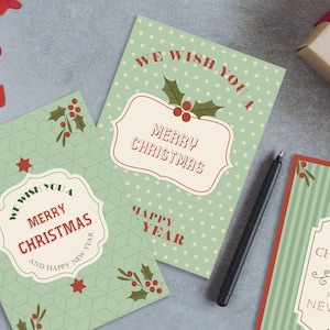 3 Christmas Cards, vintage Christmas Postcards, set of 3 Christmas Cards, digital download to print at home