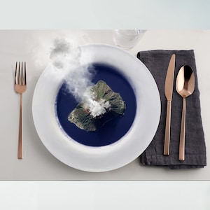 Kitchen decor, surreal food poster with volcano, wall art print