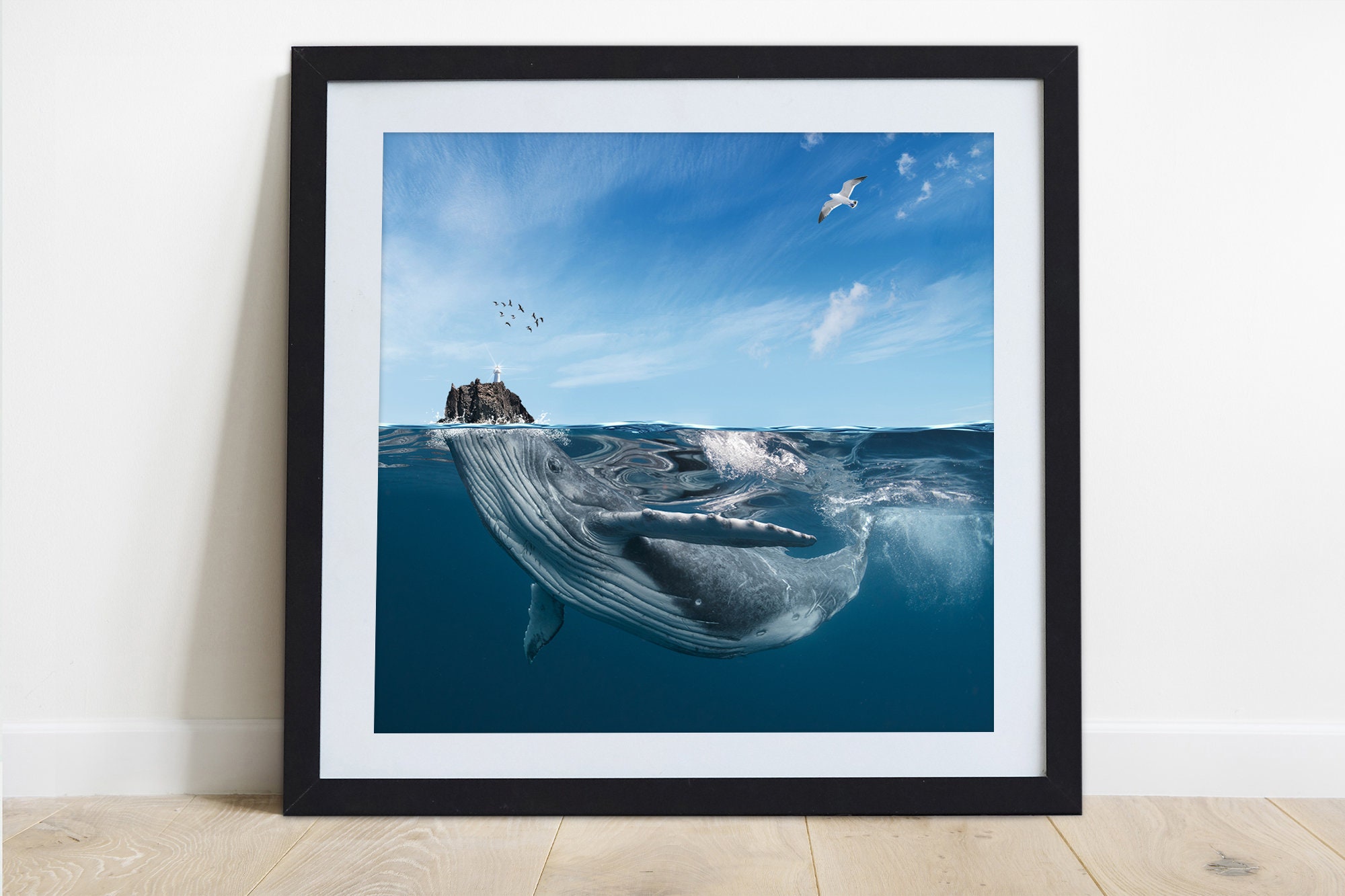 Surreal whale art