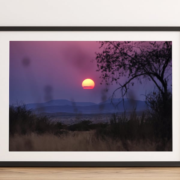 Photographic print sunset Africa, Fine Art Photography, home decor