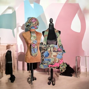 Handgemaakte camouflage denim patch van 3 stuks