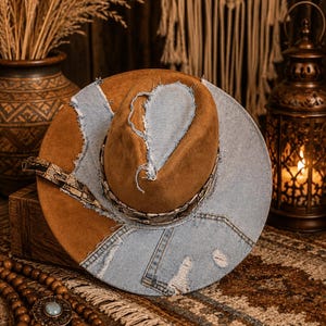 Distressed Fedora Hat & Necktie Set image 4
