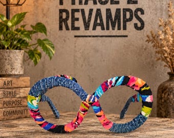 Statement-Brillenfassungen aus Denim und farbenfrohem Patchwork