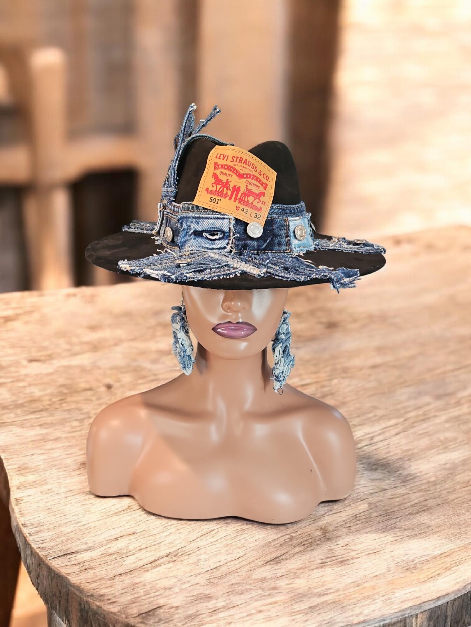 Denim Patch Fedora - Etsy display picture 1