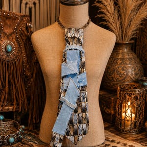 Distressed Fedora Hat & Necktie Set image 2
