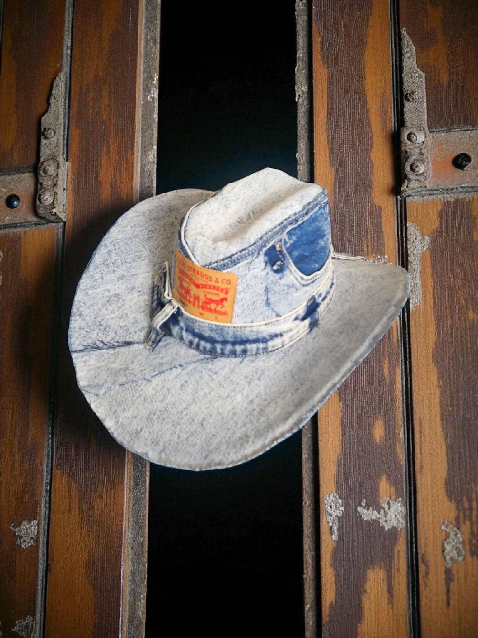Reworked Levi Denim Cowboy Hat - Etsy display picture 3