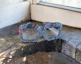 Denim Levi Zipper Eye Frames