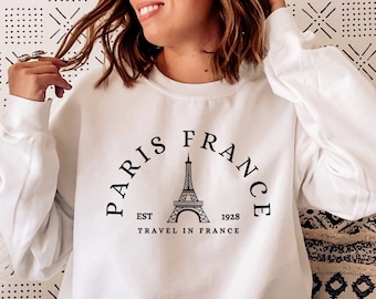paris france sweatshirt, paris hoodie women, parisian clothes, european sweatshirt, paris france crewneck, eiffel towel, paris travel gift