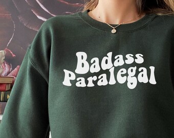 Moletom paralegal fodão, suéter paralegal, presente paralegal, gola redonda paralegal retrô, estudante paralegal, camisa paralegal, presente de graduação