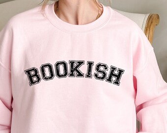 Sudadera libresca, Sudadera de lectura, Regalo para el amante de los libros, Regalo para el lector, Cuello de tripulación bibliotecario, Sudadera de ratón de biblioteca, Sudadera de nerd de libro