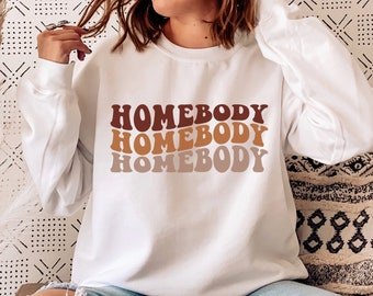 Sudadera Homebody, Crewneck Homebody, Work From Home, Sudadera introvertida, Regalo introvertido, Sudadera interior, Sudadera antisocial