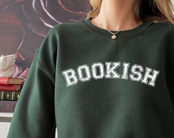 Sudadera libresca, Sudadera de lectura, Regalo para el amante de los libros, Regalo para el lector, Cuello de tripulación bibliotecario, Sudadera de ratón de biblioteca, Sudadera de nerd de libro