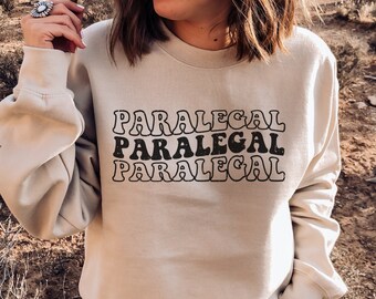 Moletom retro paralegal, presente paralegal, estudante paralegal, mulheres em direito, presente de formatura, presente de estudante de direito, moletom feminino de advogada