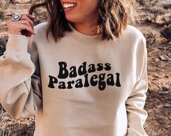 Moletom paralegal fodão, suéter paralegal, presente paralegal, gola redonda paralegal retrô, estudante paralegal, camisa paralegal, presente de graduação