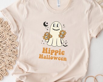 Chemise d’Halloween hippie, chemise d’Halloween rétro, saison effrayante, vibes effrayantes, chemise d’Halloween mignonne, chemise fantôme, Halloween vintage, chemise d’automne
