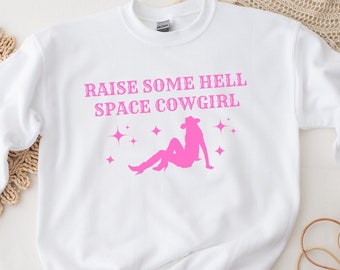 Space Cowgirl Sweatshirt, Cosmic Cowgirl Shirt, Disco Cowgirl Sweatshirt, Western Crewneck, Pink Cowgirl, Country Girl, Howdy Sweatshirt