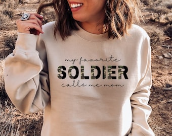 My Favorite Soldier Calls Me Mom, Army Mom Sweatshirt, Army Mom Geschenk, Military Mom Sweatshirt, Military Mom Geschenk, Proud Army Mom