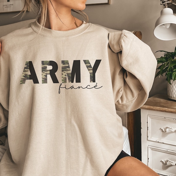 Army Fiance Sweatshirt, Army Fiance Shirt, Army Fiance Gift, Military Fiance Sweatshirt, Military Fiance Shirt, Camo Crewneck, Gift for Her