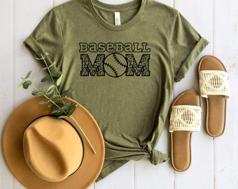 Baseball Mom Shirt, Baseball Mom Gift, Baseball Mama, Game Day Shirt, Leopard Baseball Mom Shirt, Sports Mom Shirt, Gift for Mom, For Women